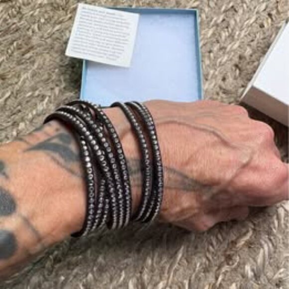 Swarovski Touchstone Crystal Wrap Bracelet in Black - Picture 3 of 4